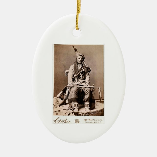 Crow Indian 1880 Ceramic Ornament (Front)