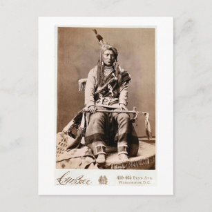 Crow Indian 1880 Vintage Native American Postcard