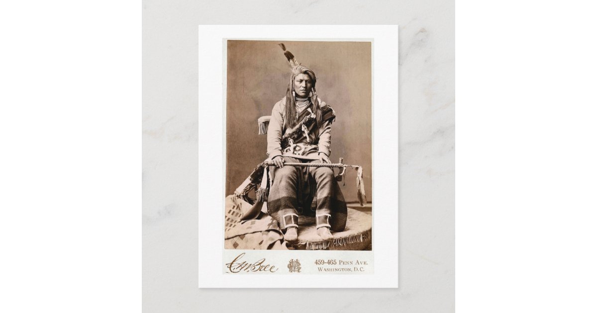 Crow Indian 1880 Vintage Native American Postcard | Zazzle