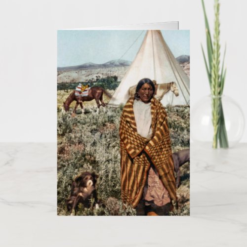 Crow Indian 1902 Foil Greeting Card