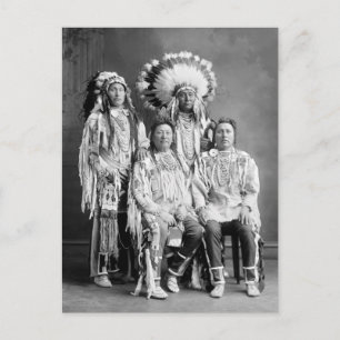 Crow Indian Group Portrait, early 1900s Postcard