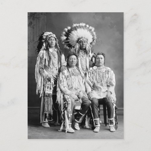 Crow Indian Group Portrait early 1900s Postcard