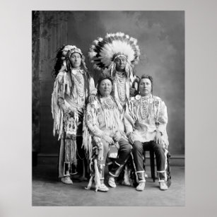 Crow Indian Group Portrait, early 1900s Poster