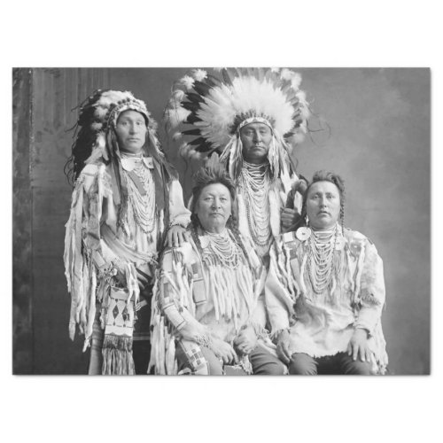 Crow Indian Group Portrait early 1900s Tissue Paper