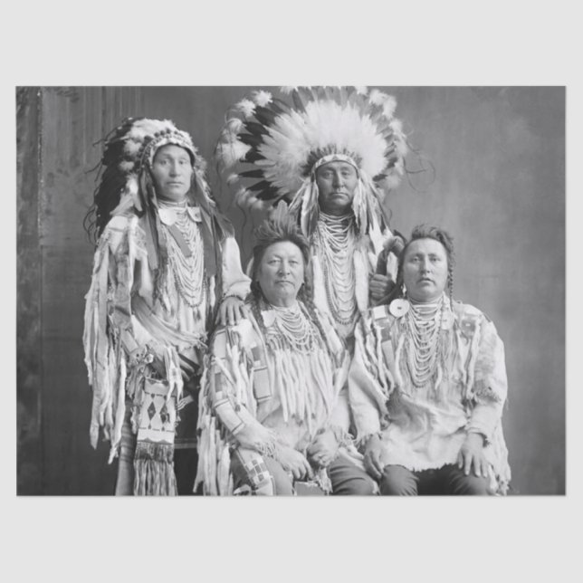Crow Indian Group Portrait, early 1900s Tissue Paper (Front)