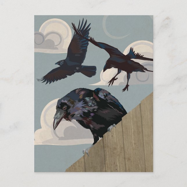 Crow invasion postcard (Front)