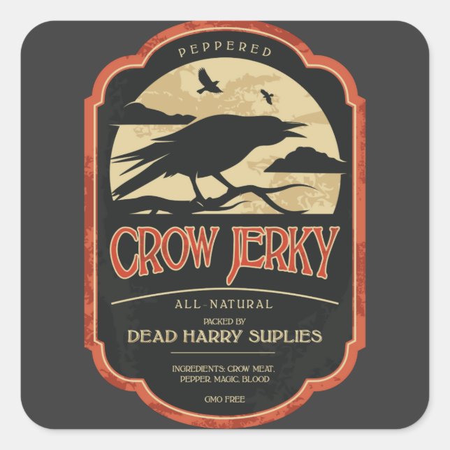 Crow Jerky Vintage Halloween Label (Front)