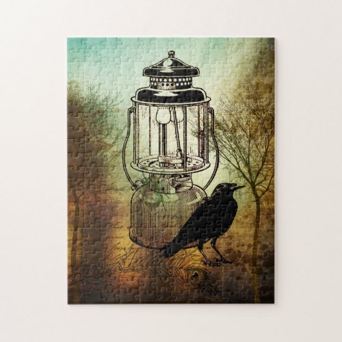 Crow Lantern And Woods Still Life Jigsaw Puzzle