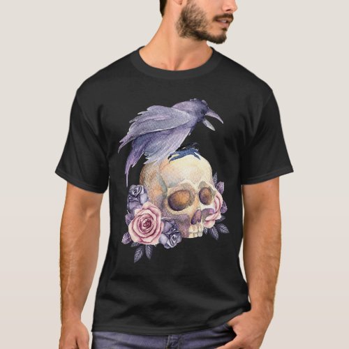 Crow Line Art Crows Raven Bird Ornithologist Birdw T_Shirt