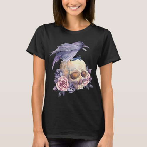 Crow Line Art Crows Raven Bird Ornithologist Birdw T_Shirt