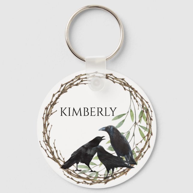 Crow love birds keychain (Front)