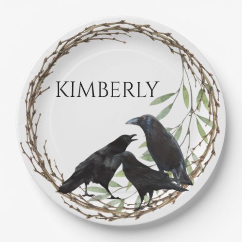 Crow Love Birds  Paper Plates