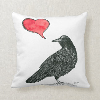 Crow Love Throw Pillow