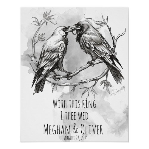 Crow Lover With this Ring Poster