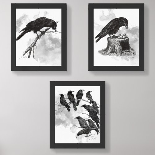 Crow Lovers Dream _ Feed the Crows  Wall Art Sets