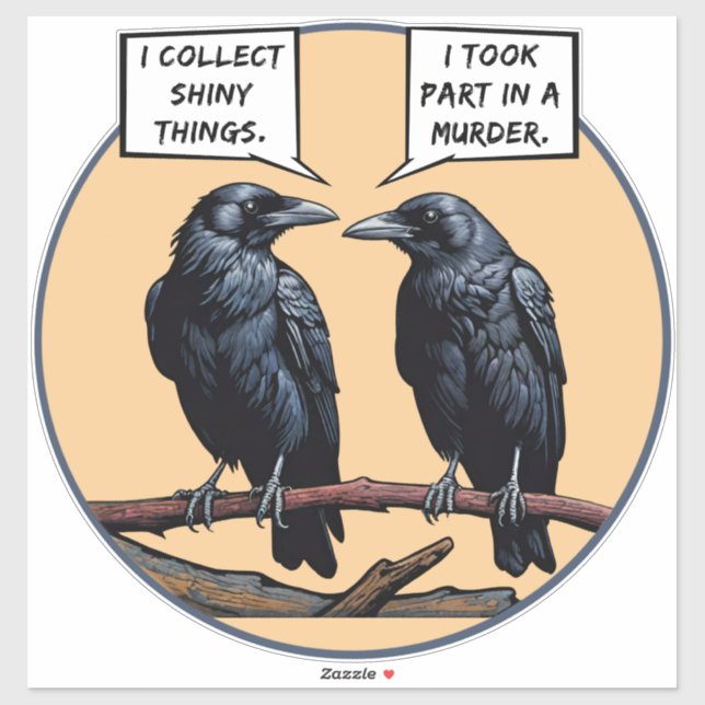 Crow Murder Funny Comic Sticker (Sheet)
