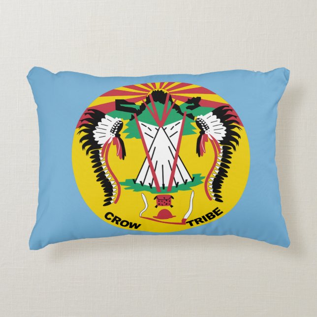 Crow Nation Flag Decorative Pillow (Front)