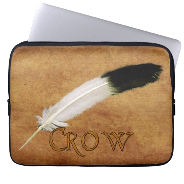 CROW Native American Feather Laptop Sleeve (Front)