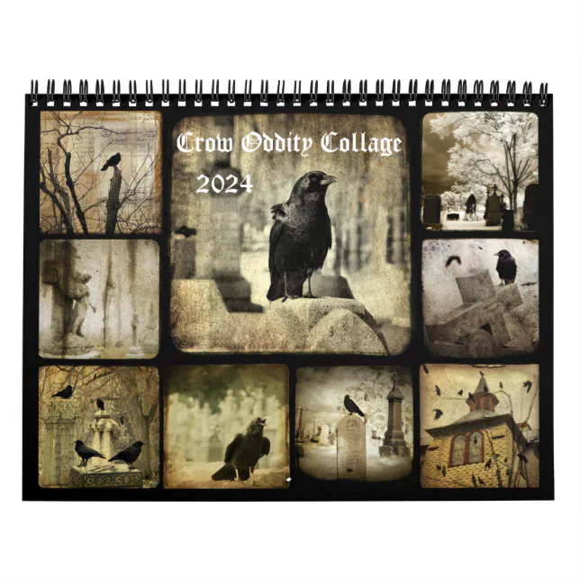 Crow Oddity Collage 2024 Calendar Zazzle