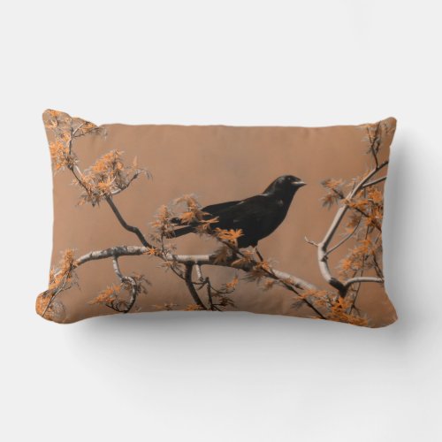 Crow Of Spring Throw Pillow