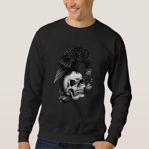 Crow On A Skull Fearless Sweatshirt
