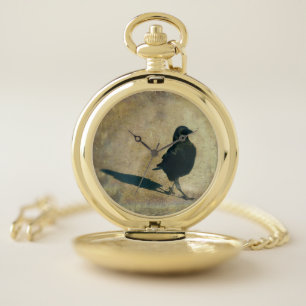 Crow On Her Walkabout Pocket Watch