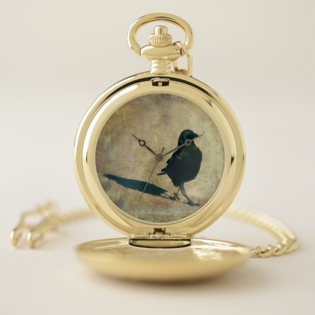 Crow On Her Walkabout Pocket Watch (Inside)