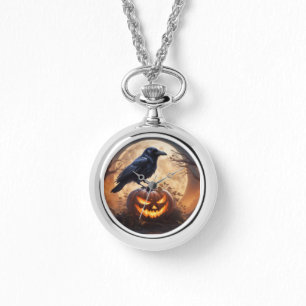 Crow on Jack-o-Lantern Watch