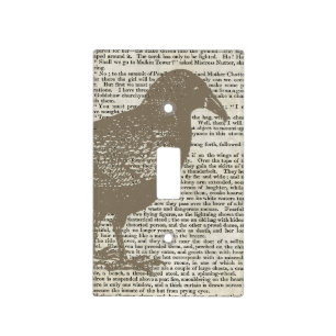 Crow on Newsprint Light Switch Cover