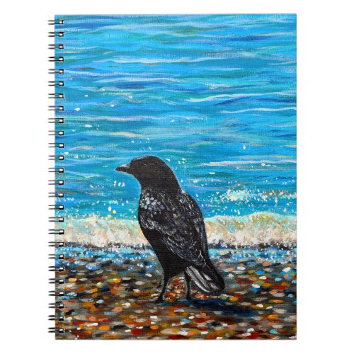 Crow on the Beach 3 Painting Notebook