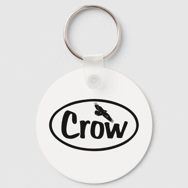 Crow Oval Keychain (Front)
