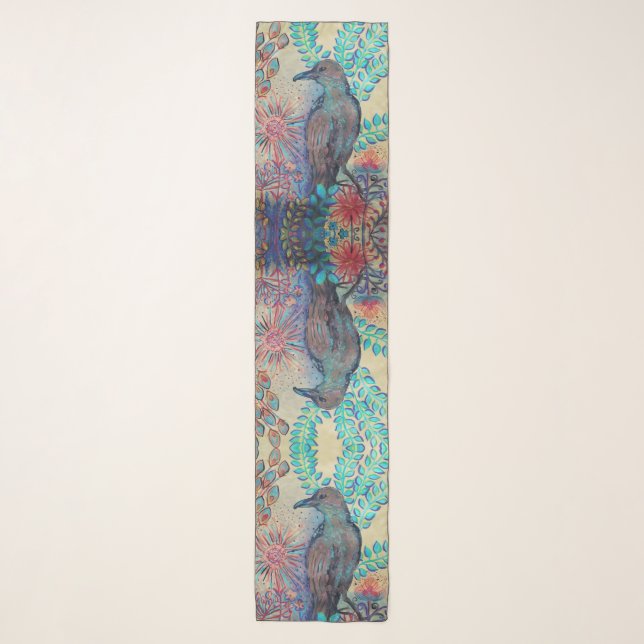 crow painting scarf (Front)