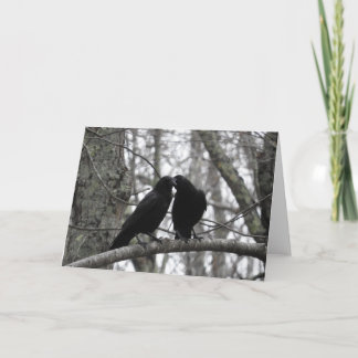 Crow Pair Greeting Card, Blank Inside Card