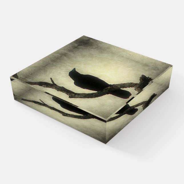 Crow Paperweight (Angled)