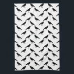 Crow Pattern. Kitchen Towel<br><div class="desc">A pattern of crow birds in black and white.</div>