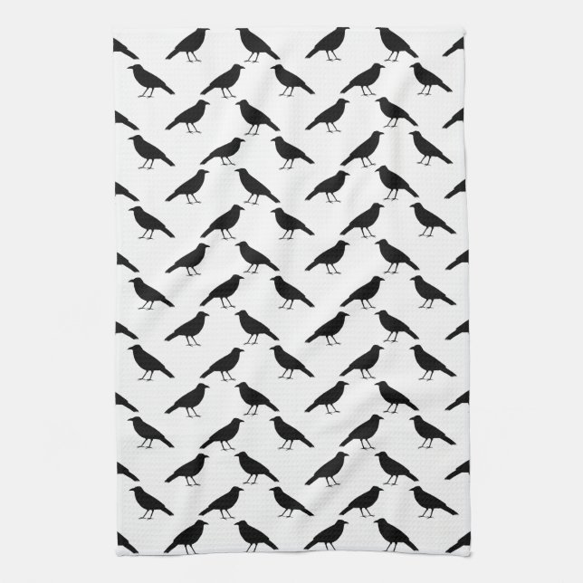 Crow Pattern. Towel (Vertical)