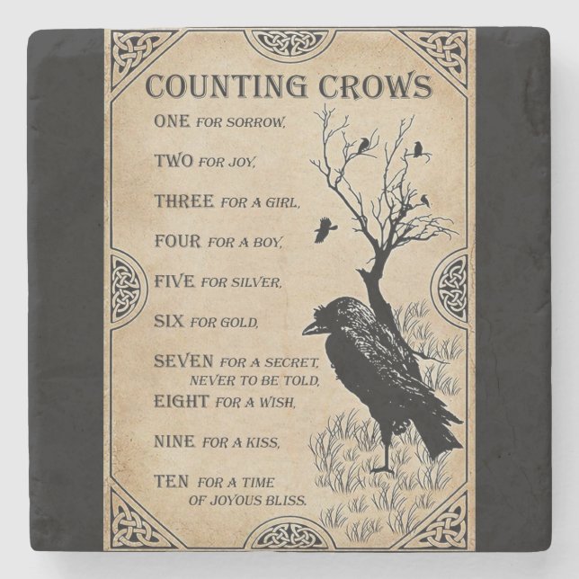 Crow Poem Stone Coaster (Front)