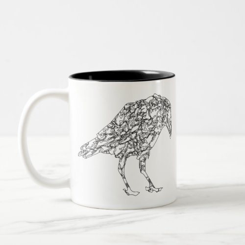 Crow Raven Art Two_Tone Coffee Mug