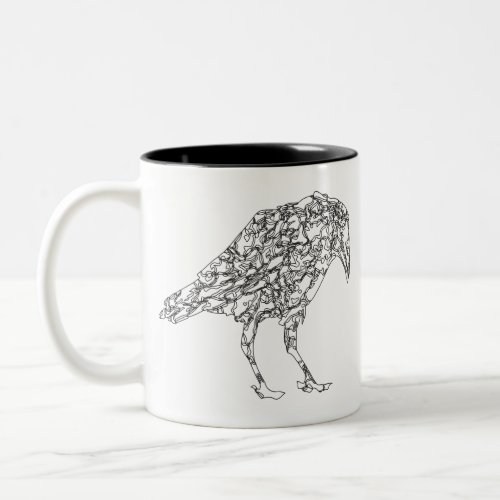 Crow Raven Art Two_Tone Coffee Mug