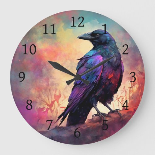 Crow Raven Bird 97 Large Clock