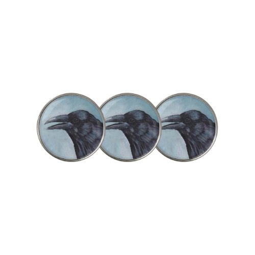 Crow Raven Bird Art Ball Markers