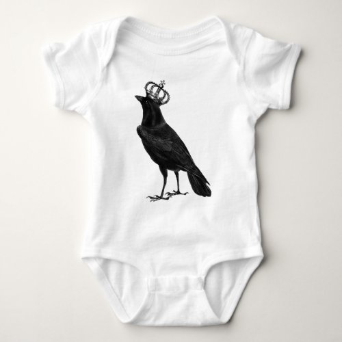 CROW Raven Crown Black Bird Birds Baby Bodysuit