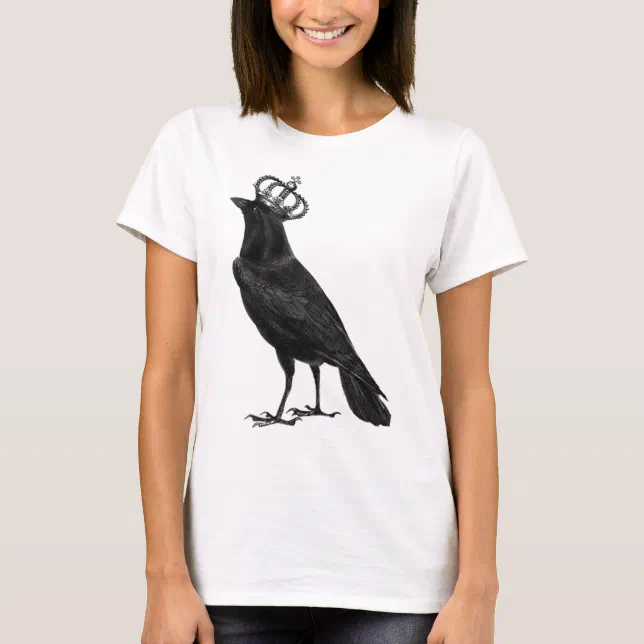 CROW Raven Crown Black Bird Birds T-Shirt | Zazzle