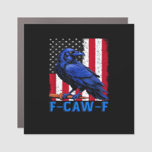 Crow Raven Funny F-Caw-F Minimal Clean Car Magnet