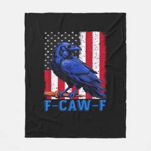 Crow Raven Funny F-Caw-F Minimal Clean Fleece Blanket