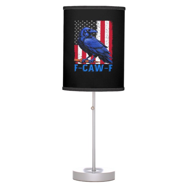 Crow Raven Funny F-Caw-F Minimal Clean Table Lamp (Front)