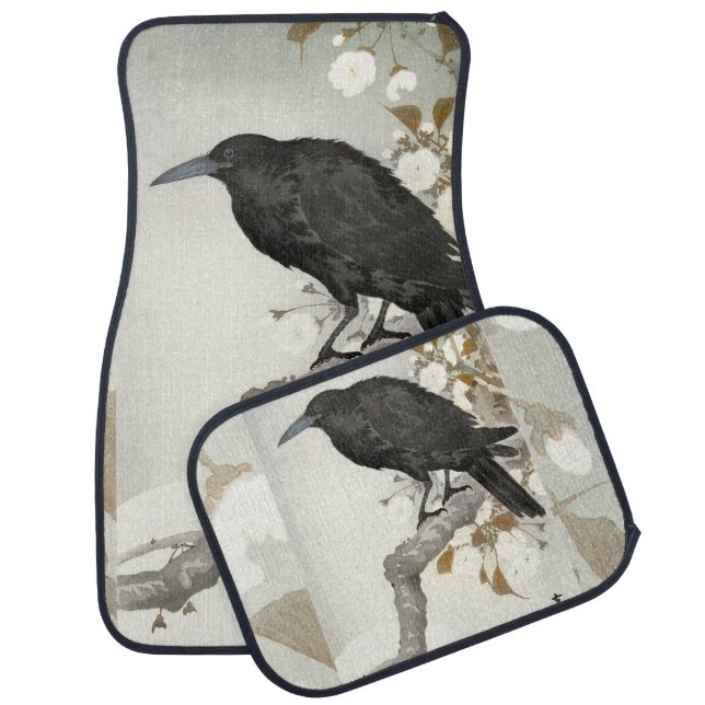 Crow Raven Koson Japanese Bird Car Floor Mat (Set)