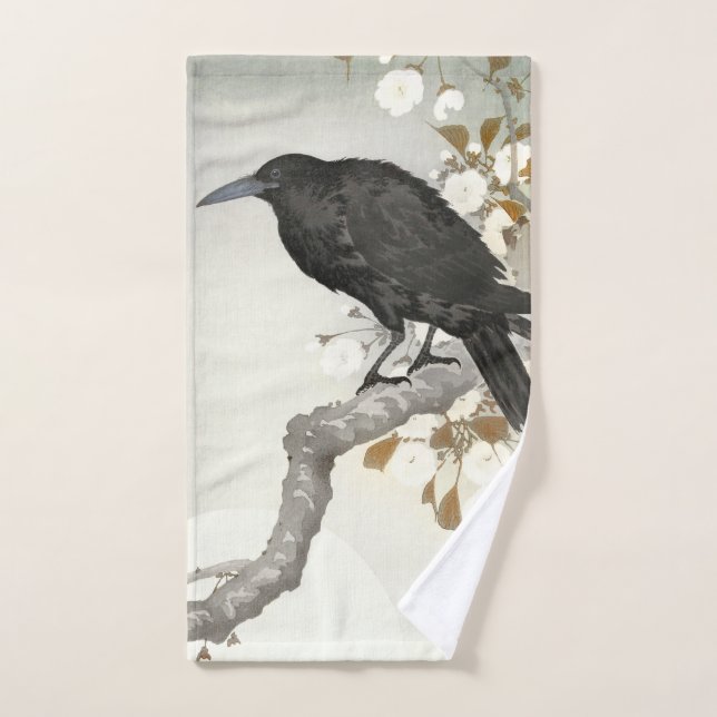 Crow Raven Koson Japanese Bird Crow Bath Towel Set (Hand Towel)