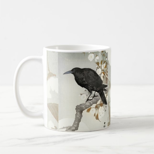 Crow Raven Koson Japanese Bird Crow Coffee Mug (Left)