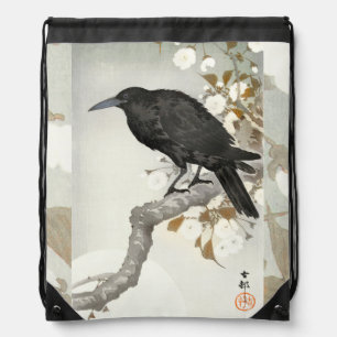 Crow Raven Koson Japanese Bird Crow Drawstring Bag